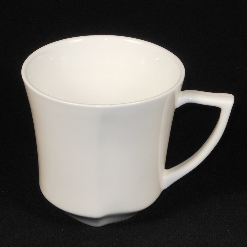 Coffee mug. red vanilla rich white fine porcelain.